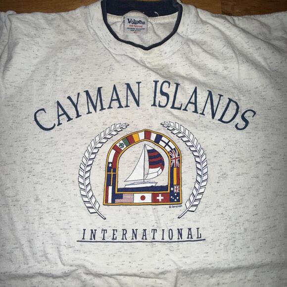 Vintage Single Stitch Cayman Islands International Tee Size XL Sailboat USA - Picture 6 of 10